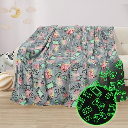 Catalonia Mermaid Tail Blanket Glow in the Dark , Toddler Kids Girls Women Fleece Fish Scales Pattern Sleeping Bag, Mermaid Throw Blanket Gift 60"X50"