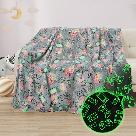 Catalonia Mermaid Tail Blanket Glow in the Dark , Toddler Kids Girls Women Fleece Fish Scales Pattern Sleeping Bag, Mermaid Throw Blanket Gift 60"X50"