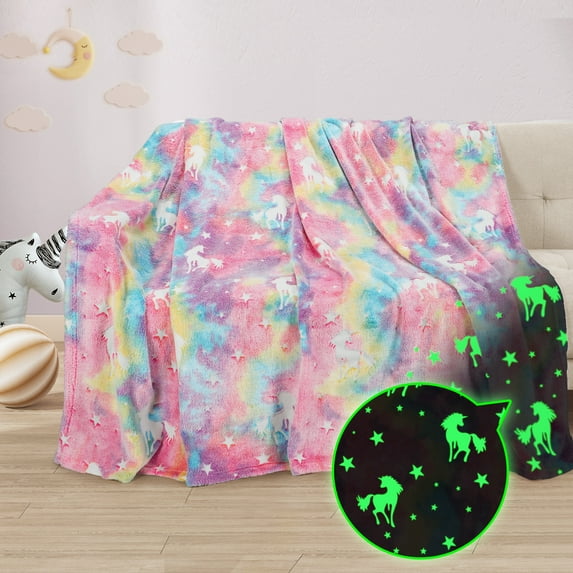 Catalonia Mermaid Tail Blanket Glow in the Dark , Toddler Kids Girls Women Fleece Fish Scales Pattern Sleeping Bag, Mermaid Throw Blanket Gift 60"X50"