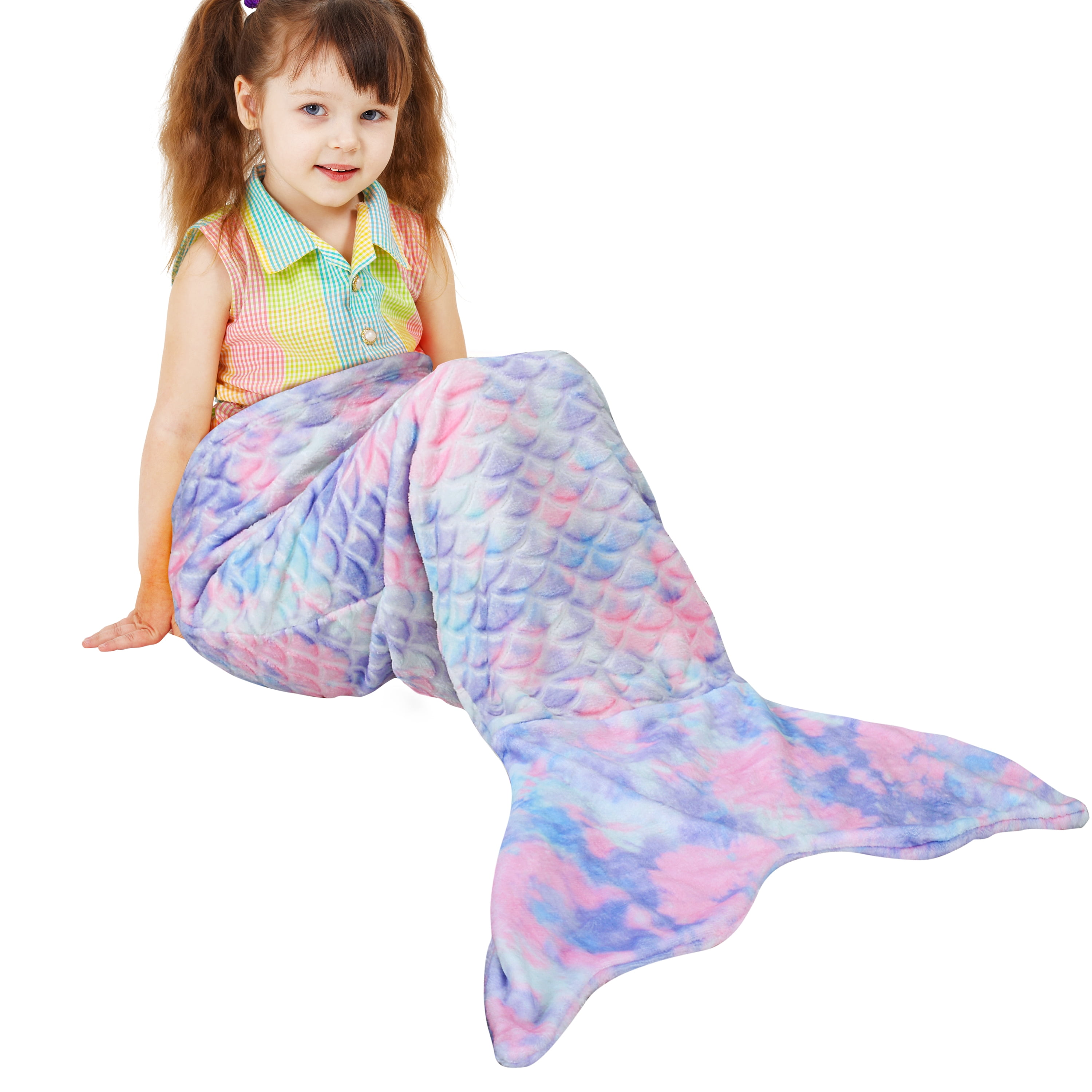 Catalonia Mermaid Tail Blanket,Toddler Kids Girls Fish Scales Pattern ...