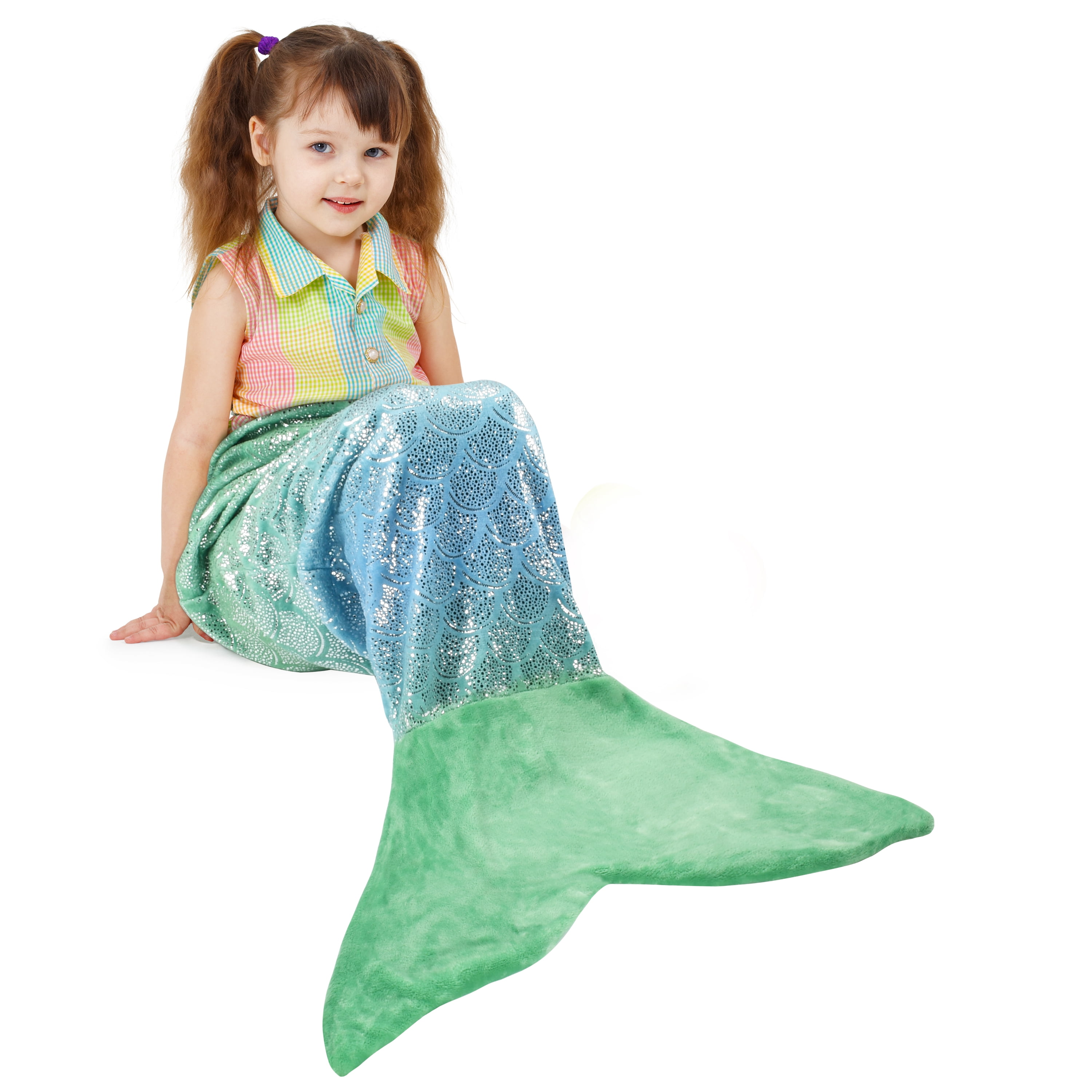 Catalonia Mermaid Tail Blanket,Toddler Kids Girls Fish Scales Pattern ...