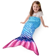 Catalonia Mermaid Tail Blanket, Ultra Soft Cozy Fleece Fish Tail Snuggly Blanket, Gift for Girls, Kids, Toddlers, Teens