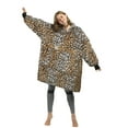 thumbnail image 1 of Catalonia Oversized Blanket Hoodie Sweatshirt, Cheetah Print Wearable Fleece Pullover, Gift for Adults Men Women, 1 of 7