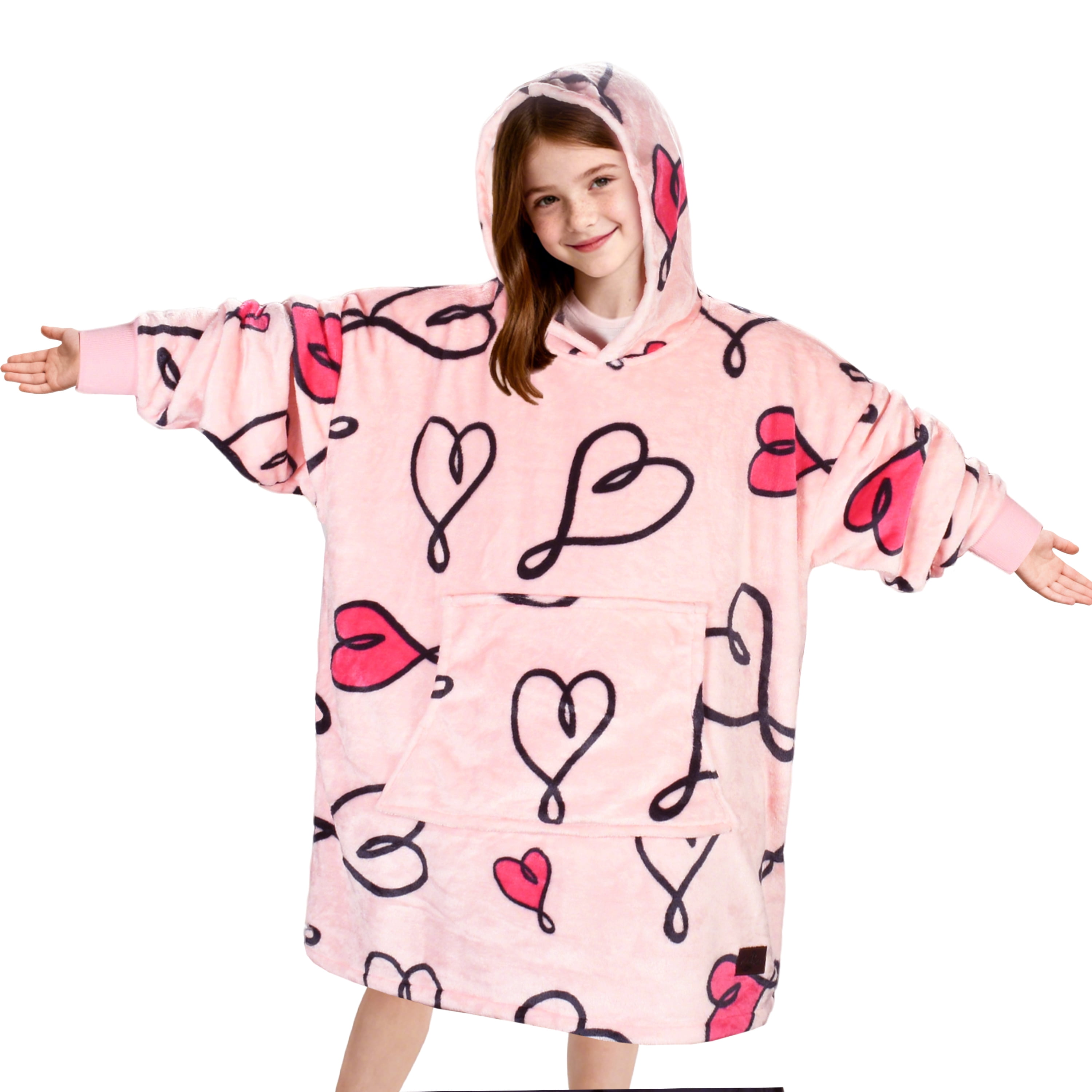 Catalonia Oversized Blanket Hoodie Sweatshirt, Fleece Pullover with Large Front Pocket, Super Soft Warm Comfortable for Teenagers Kids Youth