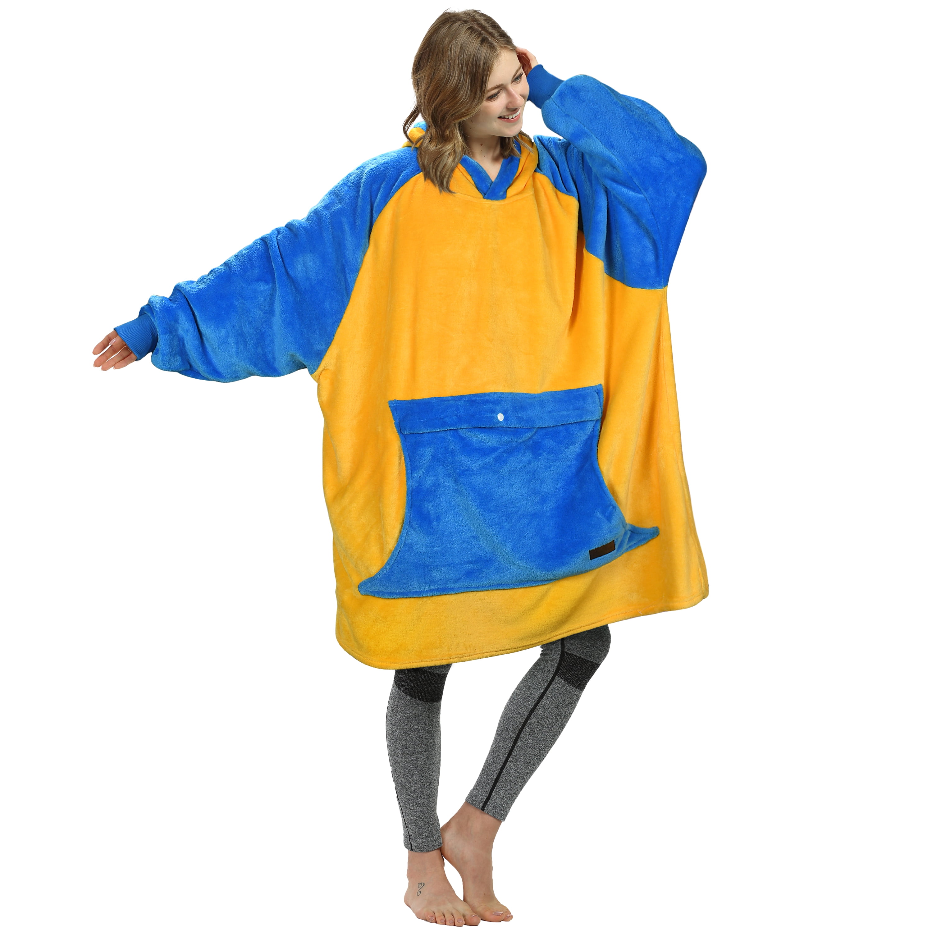 Catalonia Oversized Blanket Hoodie Sweatshirt, Fleece Pullover with Large Front Pocket, for Adults Men Women