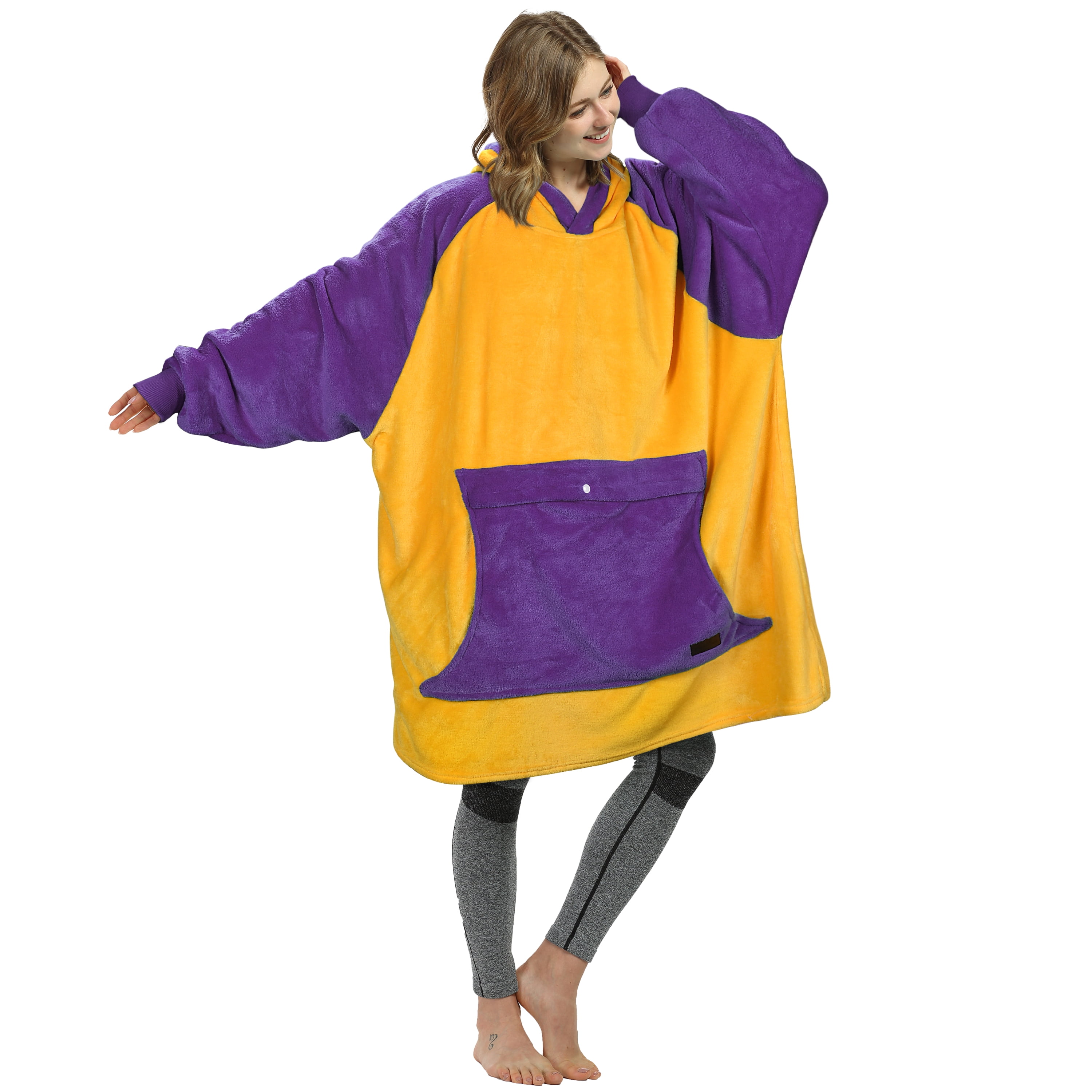 Catalonia Oversized Blanket Hoodie Sweatshirt, Fleece Pullover with Large Front Pocket, for Adults Men Women