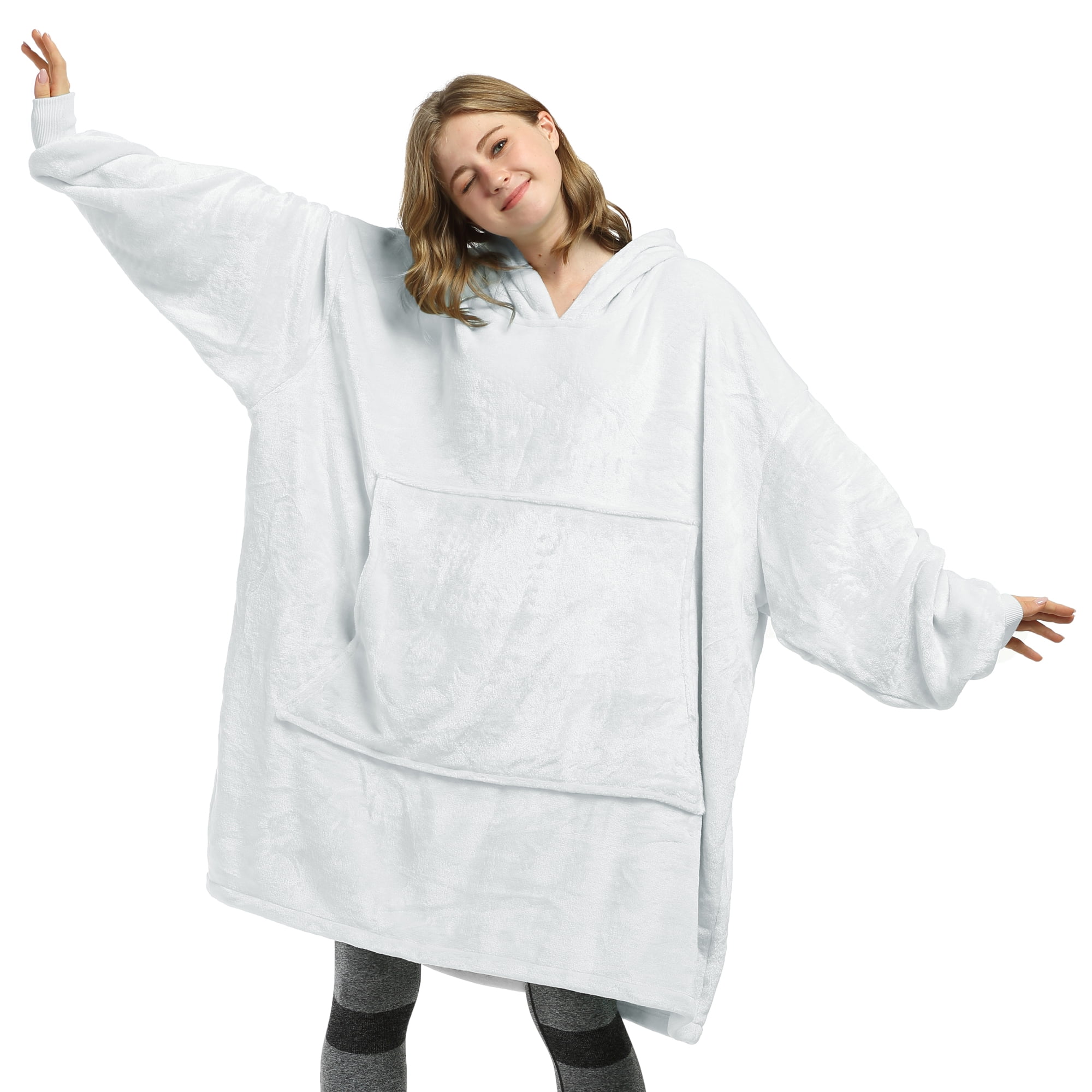 Catalonia Oversized Blanket Hoodie Sweatshirt, Giant Fleece Pullover with  Large Front Pocket, Super Soft Warm Comfortable for Adults Men Women  Teenagers Kids Wife Girlfriend, Grey 