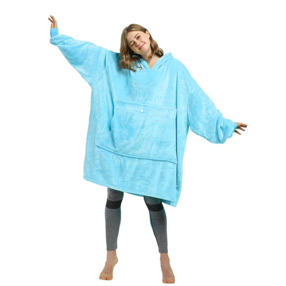Catalonia Oversized Blanket Hoodie Sweatshirt, Lavender Wearable Fleece Pullover, Gift for Adults Men Women