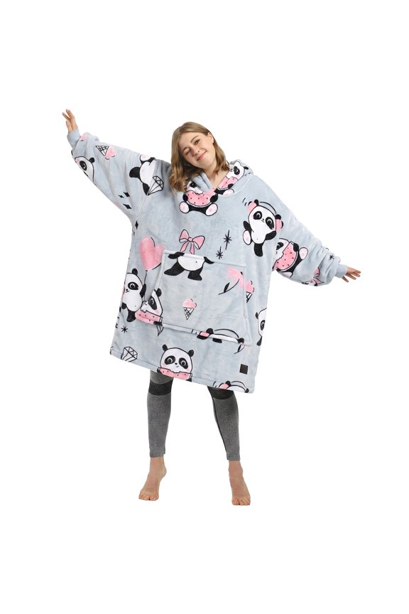 Oversized Blanket Hoodie Sweatshirt, Wearable Fleece Pullover, Gift for Adults Men Women Wife Girlfriend