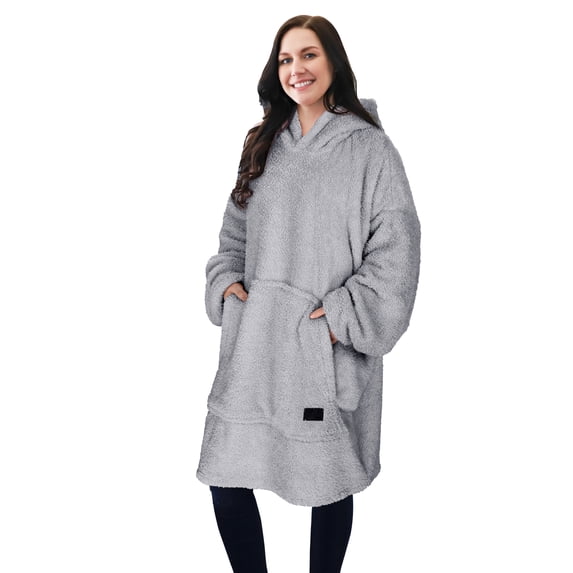 Catalonia Oversized Blanket Hoodie Sweatshirt, Wearable Lounging Fleece Pullover, Gift for Adults Women Men Kids Wife