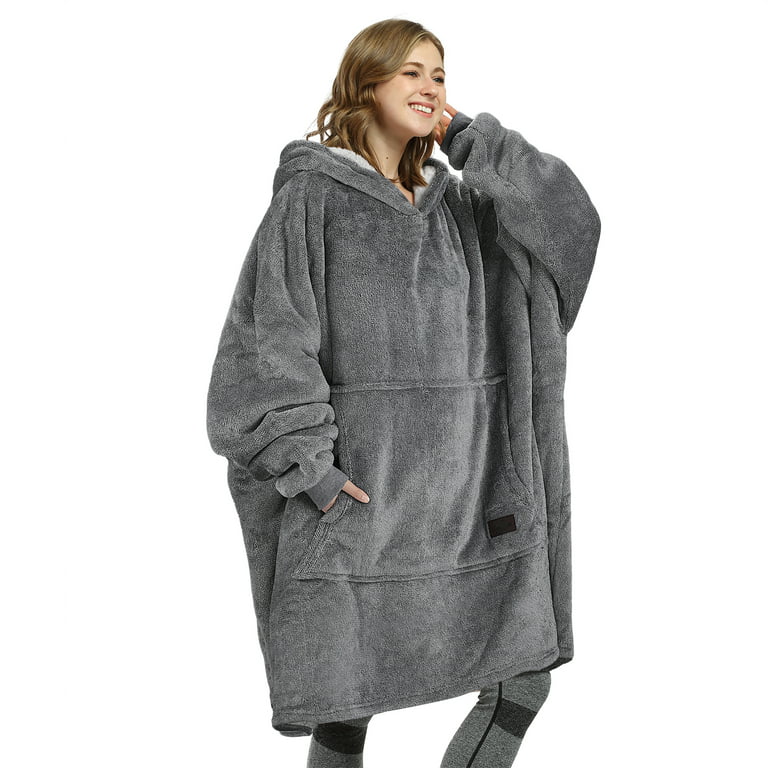 Catalonia Oversized Hoodie Blanket Sweatshirt, Comfortable Sherpa Giant  Pullover with Large Front Pocket for Adults Men Women Teenagers Wife