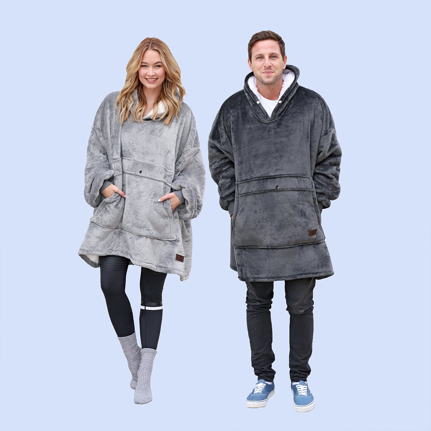 Sweat Couverture Oversize Géant - Noir - Micropolaire Ultra Doux