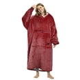 thumbnail image 1 of Catalonia Oversized Hoodie Blanket Sweatshirt, Comfortable Sherpa Lounging Pullover for Adults, Gifts for Women, Wine, 1 of 7