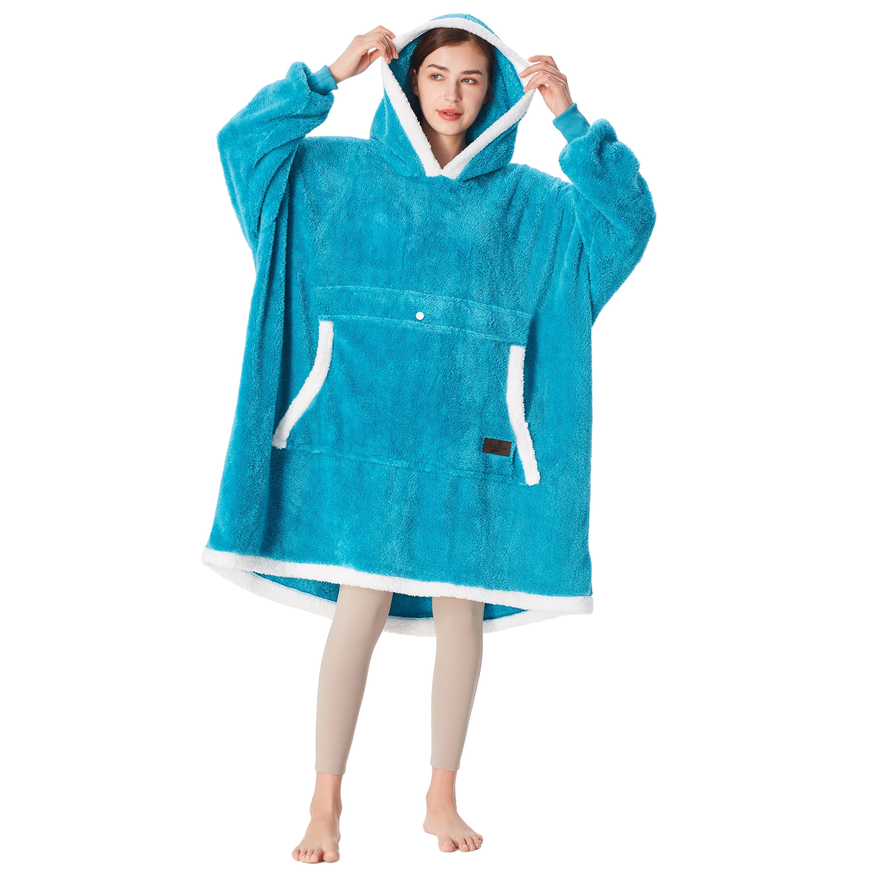 Catalonia Oversized Hoodie Blanket Sweatshirt,  Wearable Sherpa Fleece Giant Pullover for Adults Men Women Teenagers Wife Girlfriend Gift
