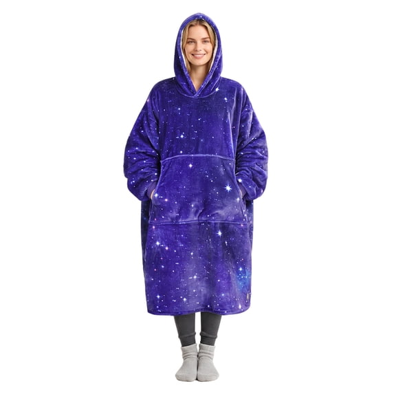Catalonia Oversized Sherpa Hoodie Blanket for Adults