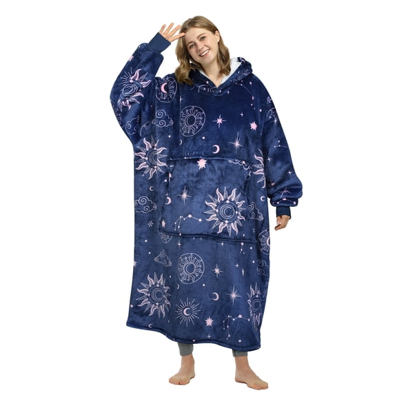 Catalonia Oversized Sherpa Hoodie Blanket for Adults
