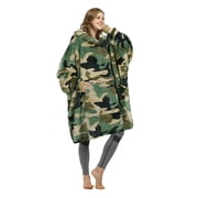 Catalonia Oversized Wearable Blanket Hoodie Sweatshirt, Comfortable Sherpa Lounging Pullover for Adults Men Women Teenagers Wife Girlfriend Gift