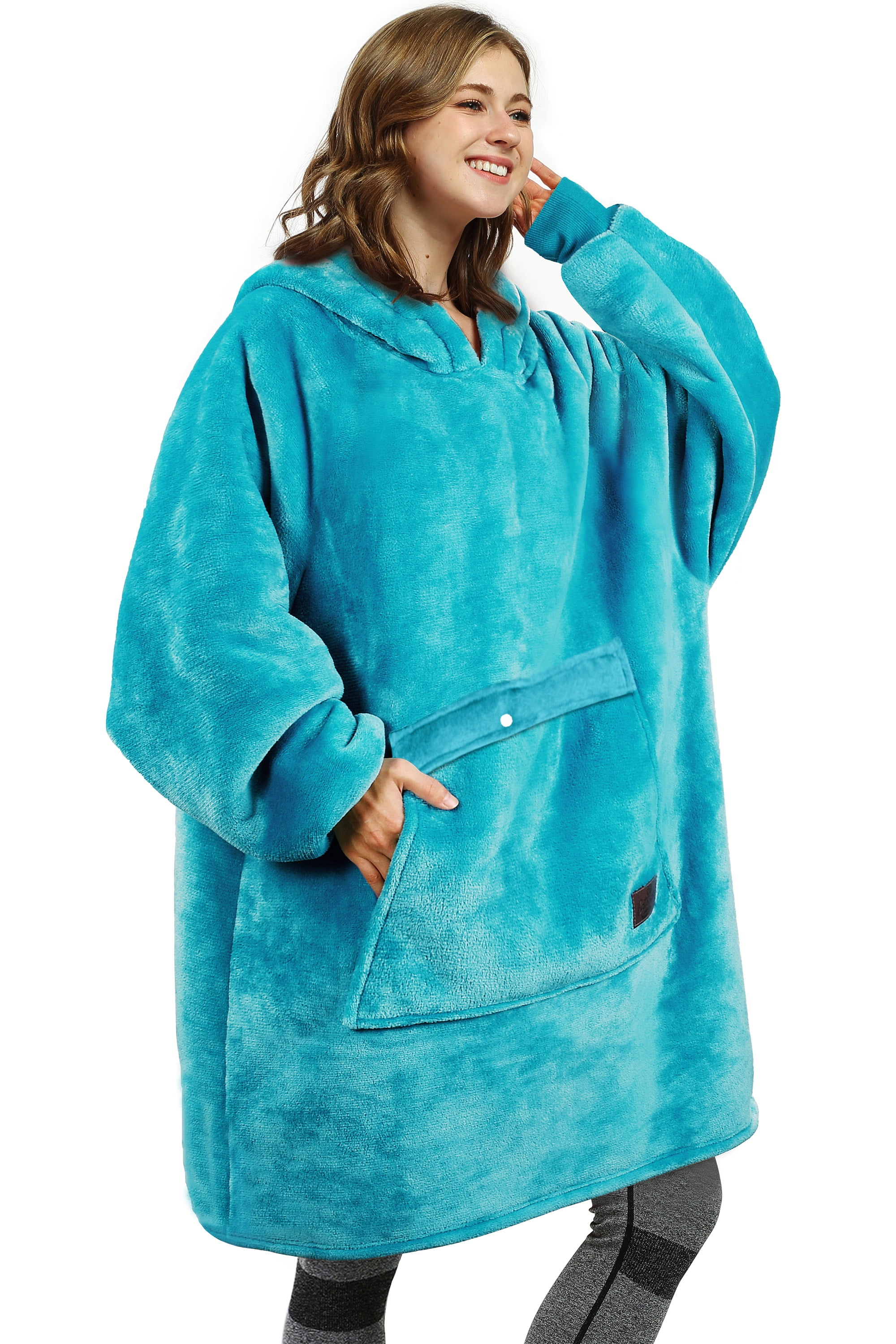 Catalonia Oversized Wearable Blanket Hoodie Sweatshirt, Comfortable Sherpa Lounging Pullover for Adults Men Women Teenagers Wife Girlfriend Gift