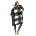 thumbnail image 1 of Catalonia Plaid Oversized Wearable Blanket Hoodie Sweatshirt, Comfortable Sherpa Lounging Pullover for Adults Men Women Wife Girlfriend, Gift for Her, 1 of 6