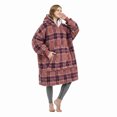 thumbnail image 1 of Catalonia Plaid Oversized Wearable Blanket Hoodie Sweatshirt, Sherpa Lounging Pullover for Adults, 1 of 7
