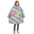thumbnail image 1 of Catalonia Rainbow Blanket Hoodie for Kids, Oversized Wearable Sherpa Sweatshirt Pullover for 7-16 yr Teens Youth, Kids Gift Idea, 1 of 6