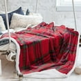 thumbnail image 1 of Catalonia Red Buffalo Plaid Blanket 50" x 60" Fleece Super Soft Warm Comfy Bedding, 1 of 7