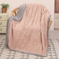 thumbnail image 1 of Catalonia Reversible Sherpa Throw Blanket, Super Soft Fluffy Blanket for Couch, Fuzzy Comfy Warm Throws, Comfort Caring Gift, 50x60 inches, Pink, 1 of 7