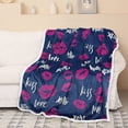 thumbnail image 1 of Catalonia Lips Print Sherpa Fleece Throw Blanket, Soft Mink Plush Couch Blanket, Fuzzy Fluffy Comfy Warm Throws, Comfort Caring Gift, 50x60 inches, 1 of 7
