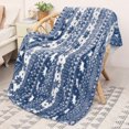 thumbnail image 1 of Catalonia Sherpa Fleece Blanket, Super Soft Warm Fuzzy Snowflake Throw Blanket for Family, Reversible, Blue, 60" x 50", 1 of 7