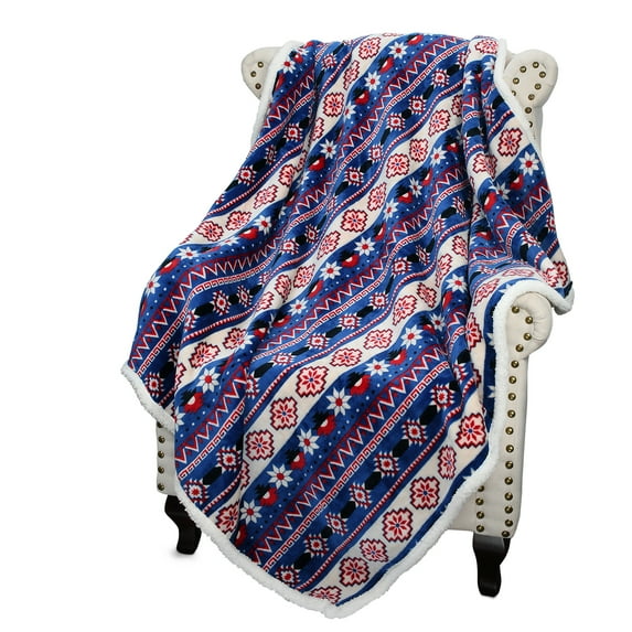 Catalonia Sherpa Fleece Throw Blanket, Soft Plush Couch Blanket, TV Bed Blanket, Comfy Warm Heavy Throws, Comfort Caring Gift, Santa Fe, 50" x 60"