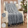 thumbnail image 1 of Catalonia Sherpa Throw Blanket, Reversible Cozy Waffle Pattern Knitted Blanket Throw for Couch Bed 60""x50"", Black, 1 of 6