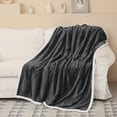 thumbnail image 1 of Catalonia Sherpa Throw Blanket, Super Soft Comfy Micro Fleece Couch Blanket, Reversible Bed Throw TV Blanket, Comfort Caring Gift, Gray, 50"" x 60"", 1 of 7