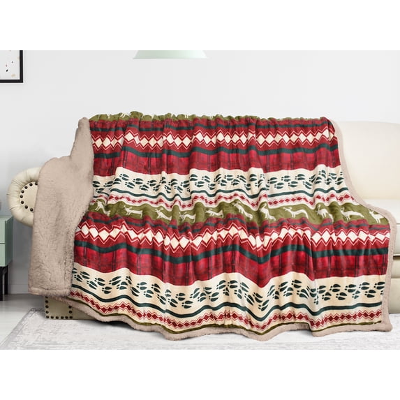 Catalonia Sherpa Throws Comfy Micro Mink Fleece Comfort Blanket 50x60 inch, Super Soft Plush Sofa Couch Reversible Bed TV, Caring Gift