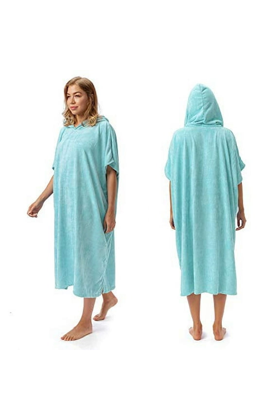 Surf Poncho Changing Towel Robe for Adults Men Women, Hooded Wetsuit Change Poncho for Surfing Swimming Bathing, Water Absorbent, Oversized