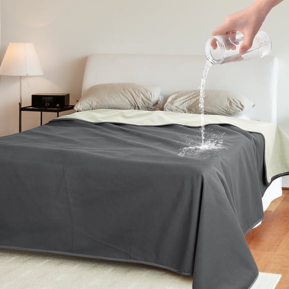 Catalonia Waterproof Blanket for Couch, Reversible Washable Sofa Bed Coverlet Protector | Leak Proof, Comfortable | for People and Pets, 50" x 60", Grey/Taupe