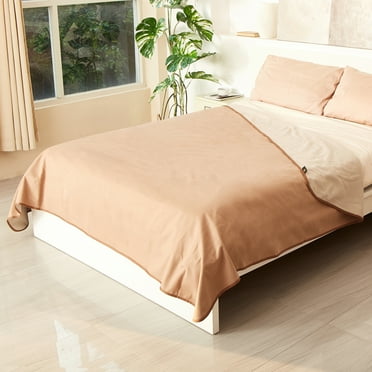 Catalonia Waterproof Blanket for Couch, Reversible Washable Sofa Bed Coverlet Protector | Leak Proof, Comfortable | for People and Pets, 80" x 90", Camel/Taupe