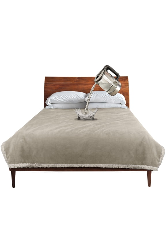 Waterproof Blanket Pee Proof Couch Sofa Bed Protector Cover for Baby, Super Cozy Plush Fleece Warm Sherpa Lining Throws and for Boating Camping