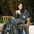 thumbnail image 1 of Catalonia Wearable Blanket with Sleeves and Pocket, Cozy Soft Fleece Micro Plush Wrap Adult Blanket Robe for Women Men, Grey Dog Pattern Makes a Great Gift for Holidays, 73" x 51"., 1 of 7