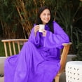 thumbnail image 1 of Catalonia Wearable Blanket with Sleeves and Pocket, Cozy Soft Fleece Micro Plush Wrap Adult Blanket Robe for Women Men, Makes a Great Gift for Holidays, Purple, 73" x 51”, 1 of 7
