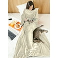 thumbnail image 1 of Catalonia Wearable Blanket with Sleeves for Adult Soft Warm Comfy Throws Wrap Robe Blanket in Latte, 1 of 7