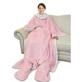 thumbnail image 1 of Catalonia Wearable TV Blanket with Sleeves Arms & Feet pockets for Adult Micro Plush Fleece Large Wrap Throw Robe 75 x 5, 1 of 7