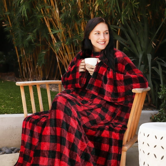 Catalonia Wearable TV Blanket with Sleeves Arms Micro Plush Fleece Wrap Throw Robe 73 x 51”