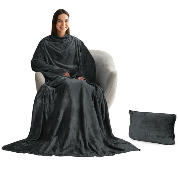 Catalonia Wearable TV Blanket with Sleeves Arms Micro Plush Fleece Wrap Throw Robe 73 x 51”