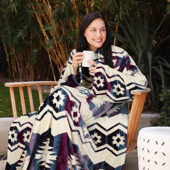 Catalonia Wearable TV Blanket with Sleeves Arms Micro Plush Fleece Wrap Throw Robe 73 x 51”