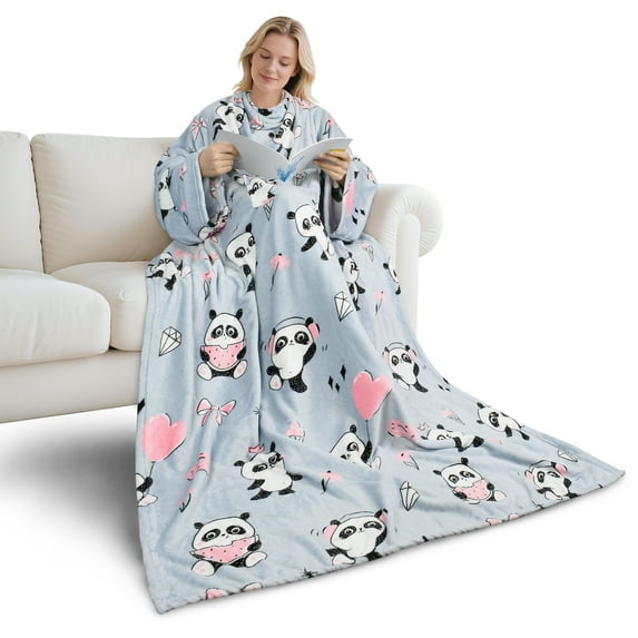 Catalonia Wearable TV Blanket with Sleeves Arms Micro Plush Fleece Wrap Throw Robe 73 x 51”
