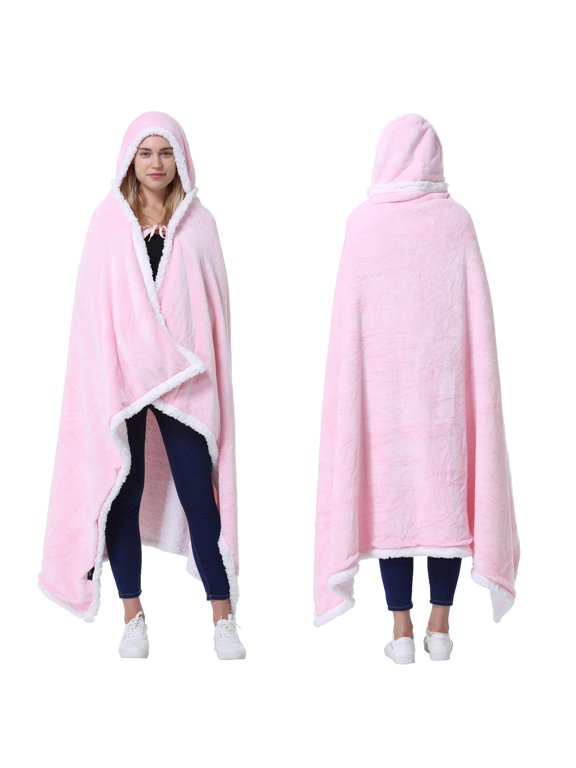 Wearable TV Blanket with Sleeves Arms Warm Micro Plush Sherpa Fleece for Adult Large Wrap Throw Robe