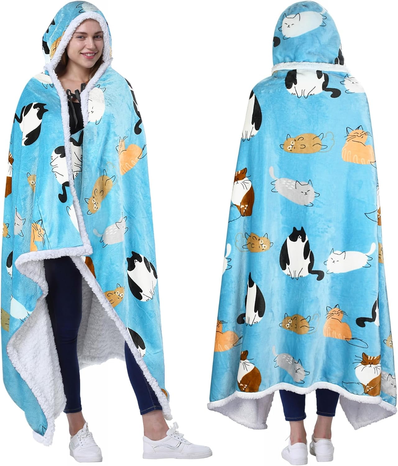 Throwing Robe Catalonia Wearable TV Blanket with Sleeves Arms Warm Micro Plush Sherpa ...