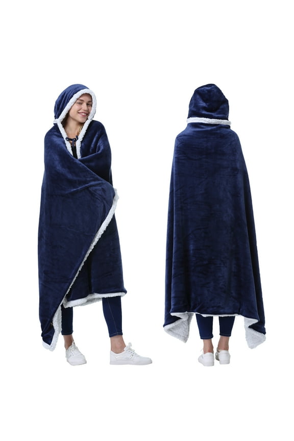 Wearable TV Blanket with Sleeves Arms Warm Micro Plush Sherpa Fleece for Adult Large Wrap Throw Robe 72 x 55”