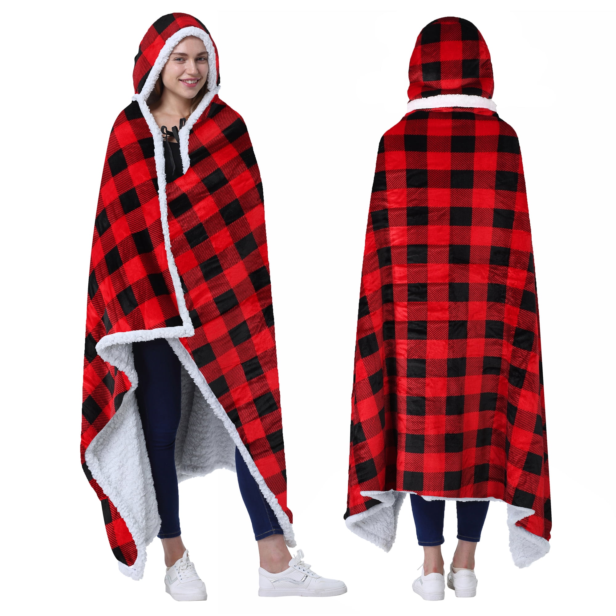 Catalonia Wearable TV Blanket with Sleeves Arms Warm Micro Plush Sherpa Fleece for Adult Large Wrap Throw Robe 72 x 55”