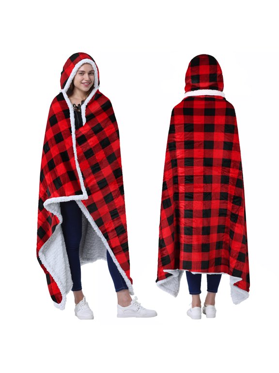 Wearable TV Blanket with Sleeves Arms Warm Micro Plush Sherpa Fleece for Adult Large Wrap Throw Robe